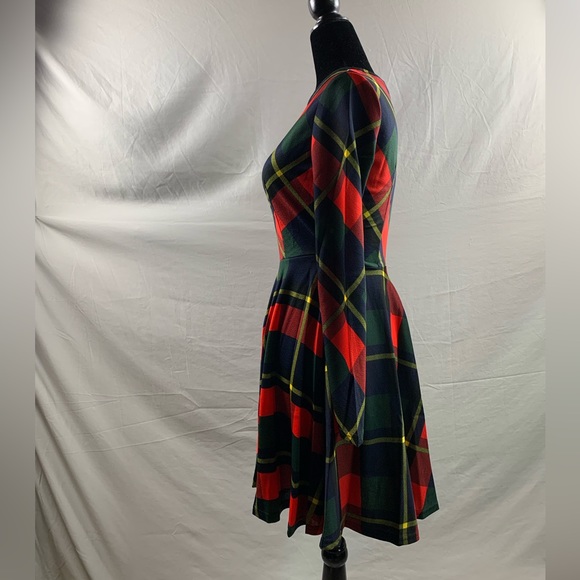 Plaid A-line Flared Mini Dress - Picture 8 of 9